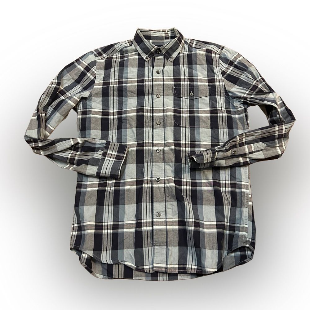 Gap Blue Plaid Casual Long Sleeve Button Down Shirt